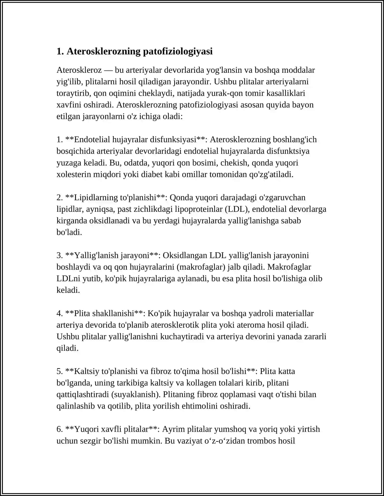 ATEROSKLEROZ KASALLIGI VA KELIB CHIQISH SABABLARI 3