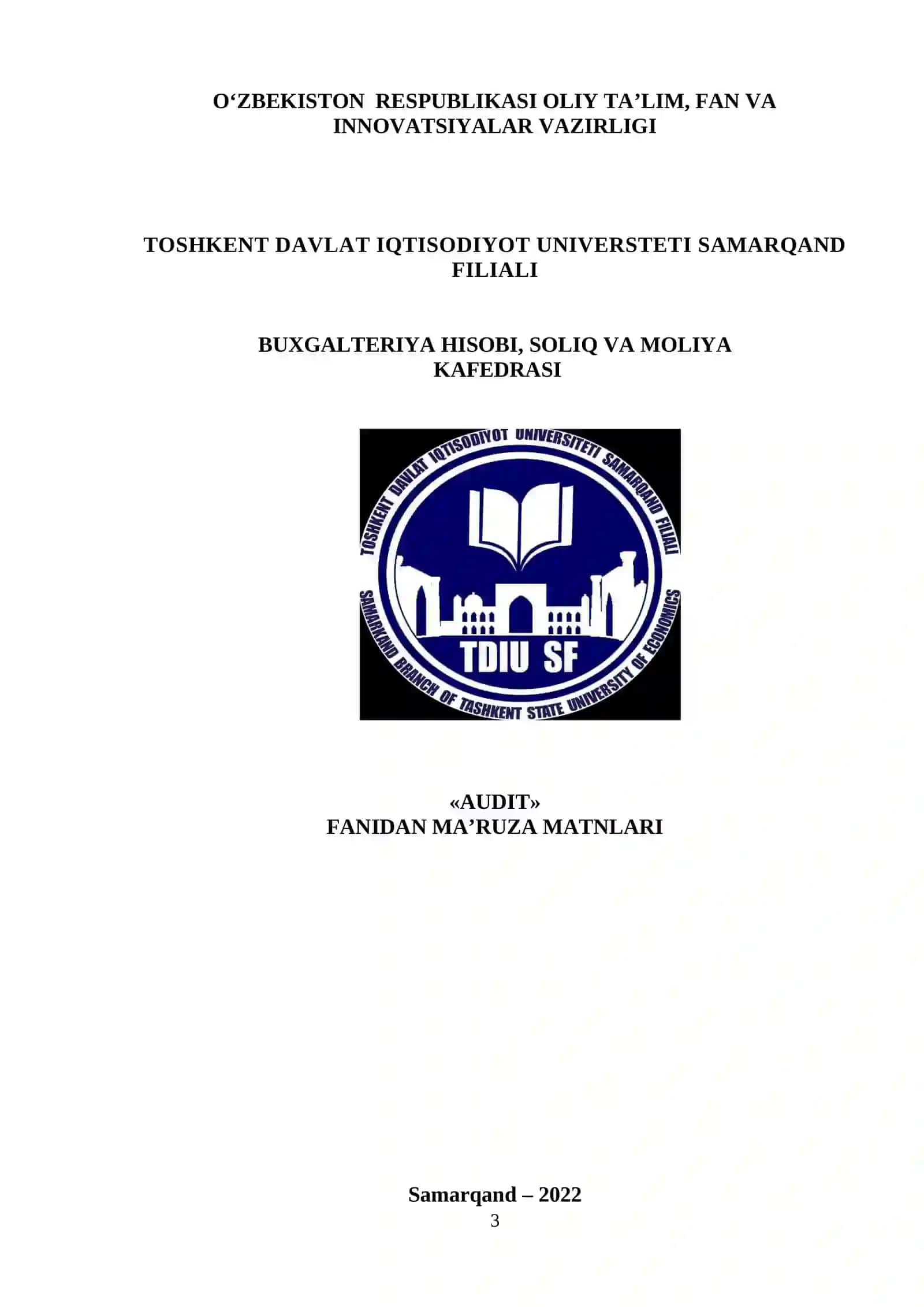 AUDIT FANIDAN MA’RUZA MATNLARI 3