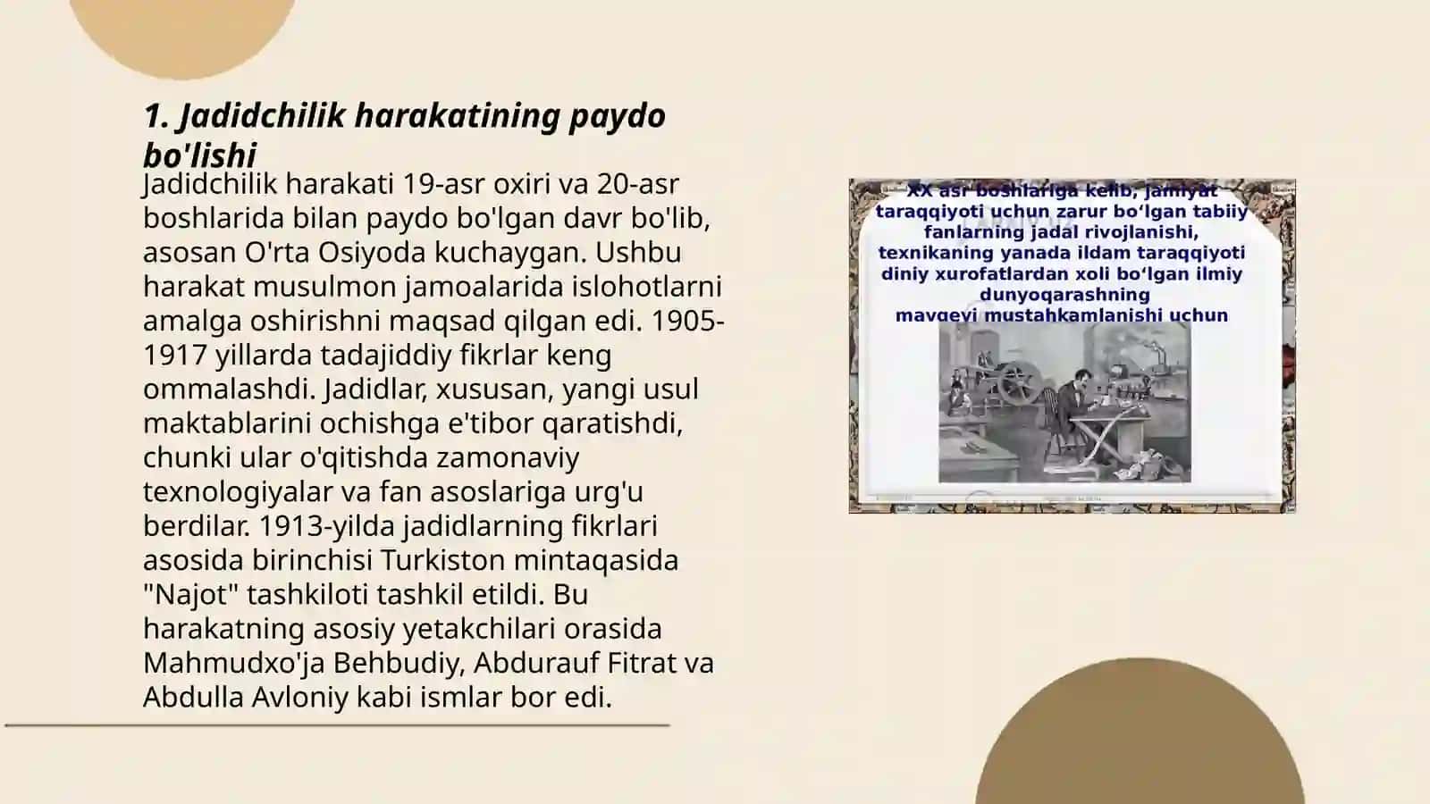 19-asr oxiri va 20-asr boshlarida maktab va pedagogik fikr taraqqiyoti, jadidlar harakati 3