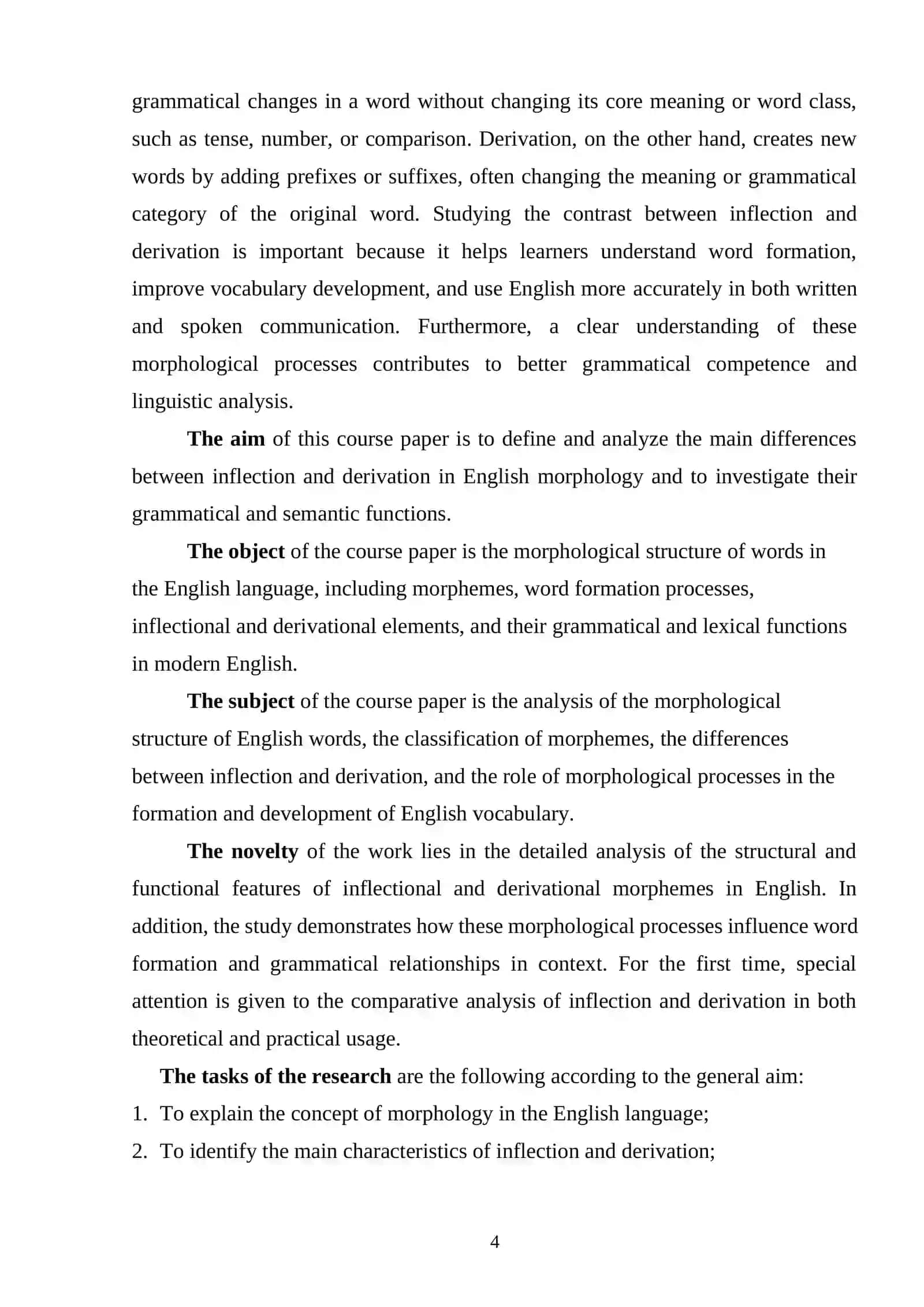 Inflection in contrast to Derivation in English Morphology 3