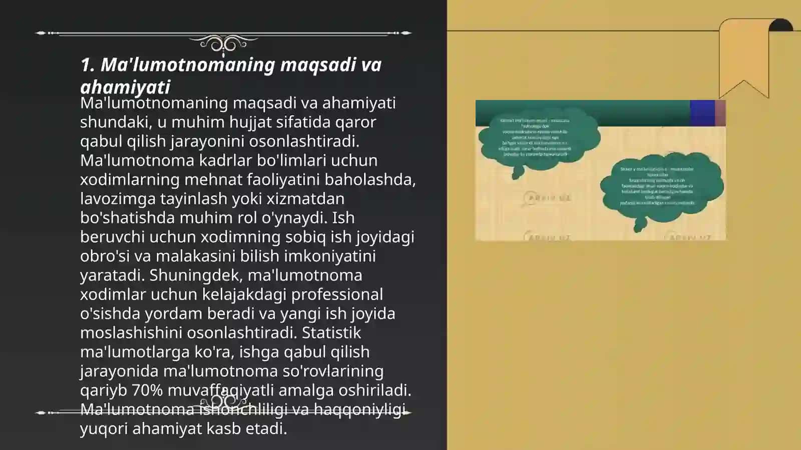 Ma'lumotnoma, Ishonchnoma va uning o‘ziga xos xususiyatlari 3