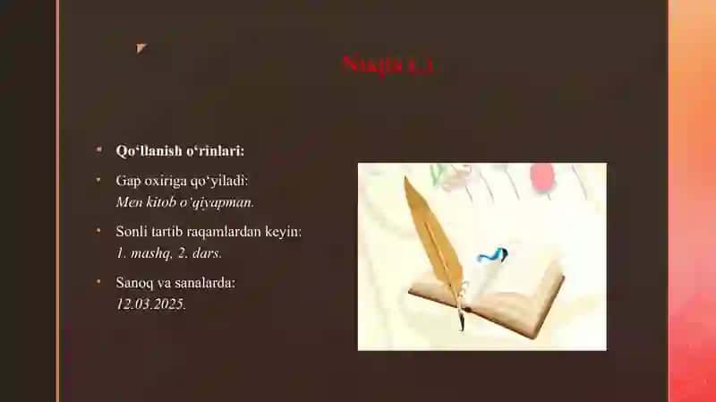 TINISH BELGILARINING QOʻLLANISH OʻRINLARI 3