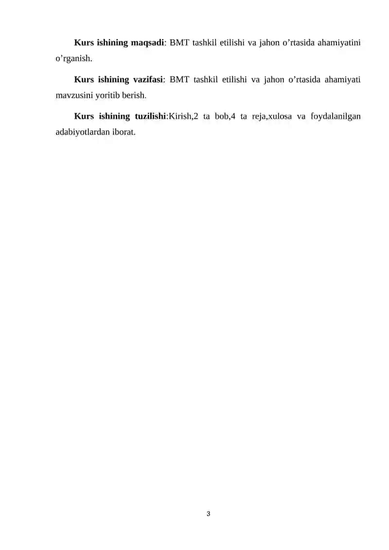 Birlashgan Millatlar Tashkiloti Kurs Ishi 3