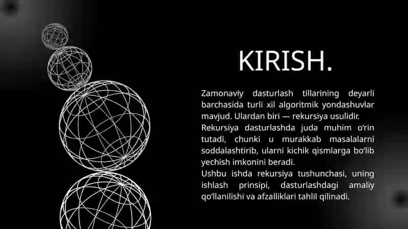 REKURSIYA VA UNING DASTURLASHDAGI QO’LLANILISHI 3