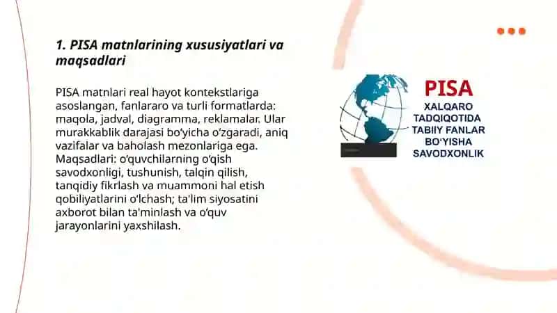 PISA matnlari ustida ishlash 3
