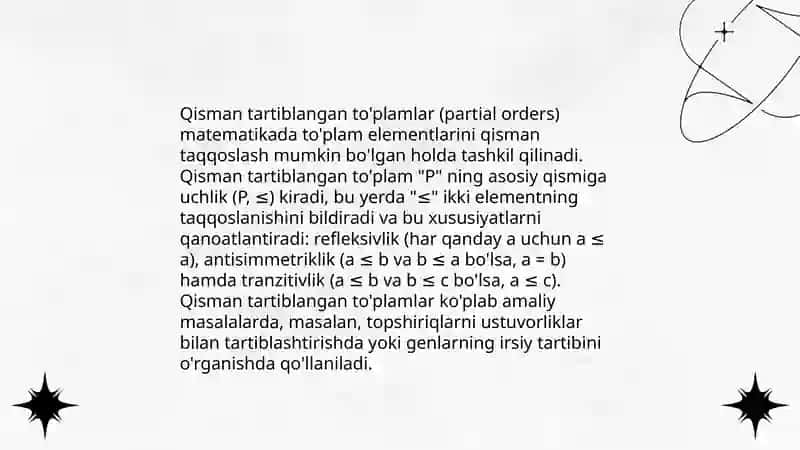 Qisman tartiblangan to'plamlar 3