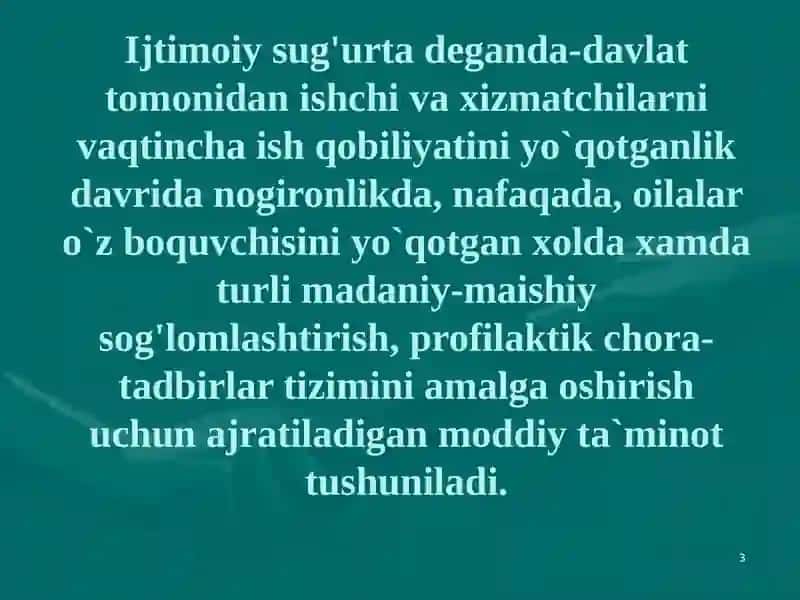 Ijtimoiy sug'urta va ta'minot 3