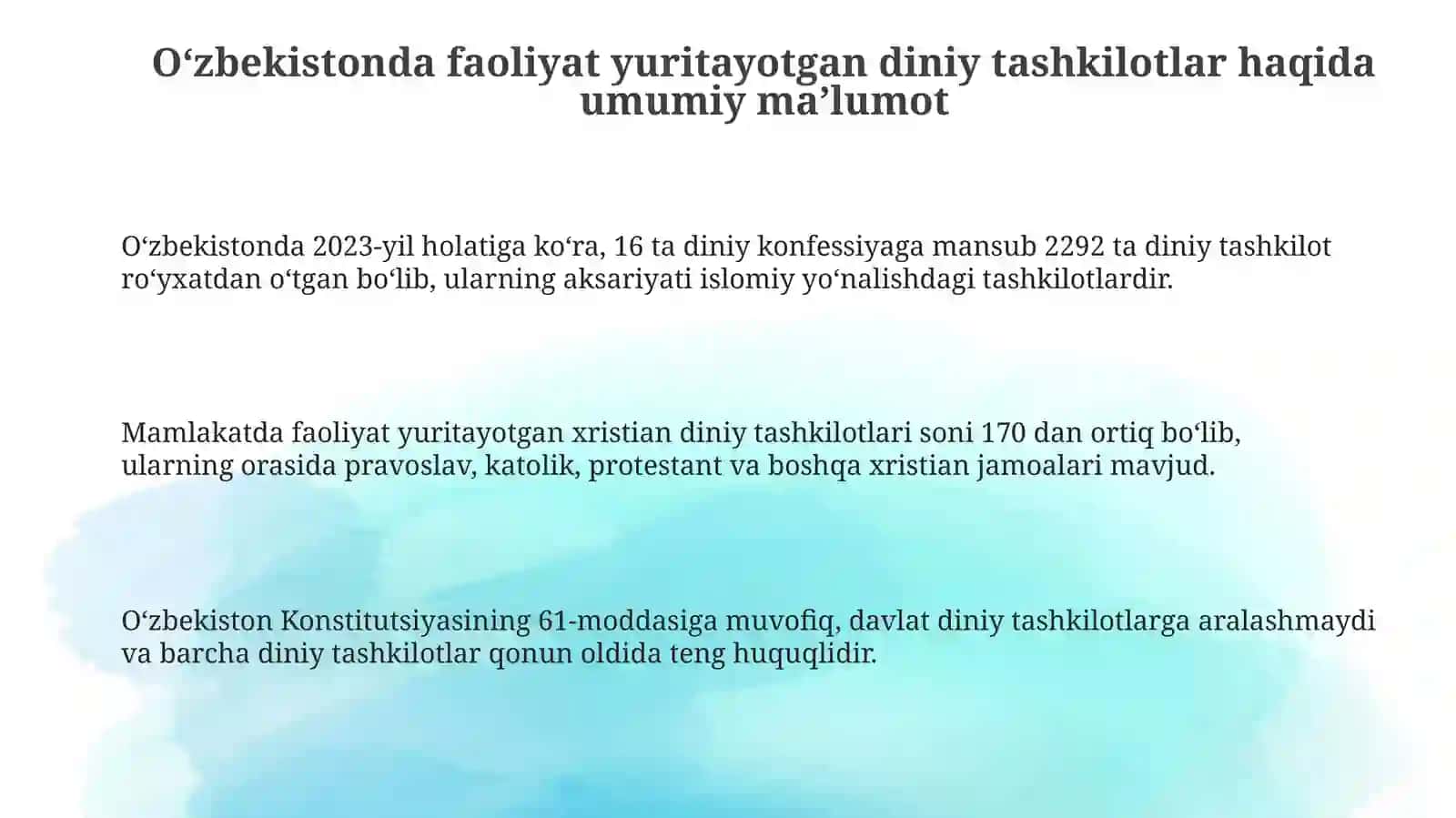 O'zbekistonda faoliyat yurituvchi diniy tashkilotlar 3