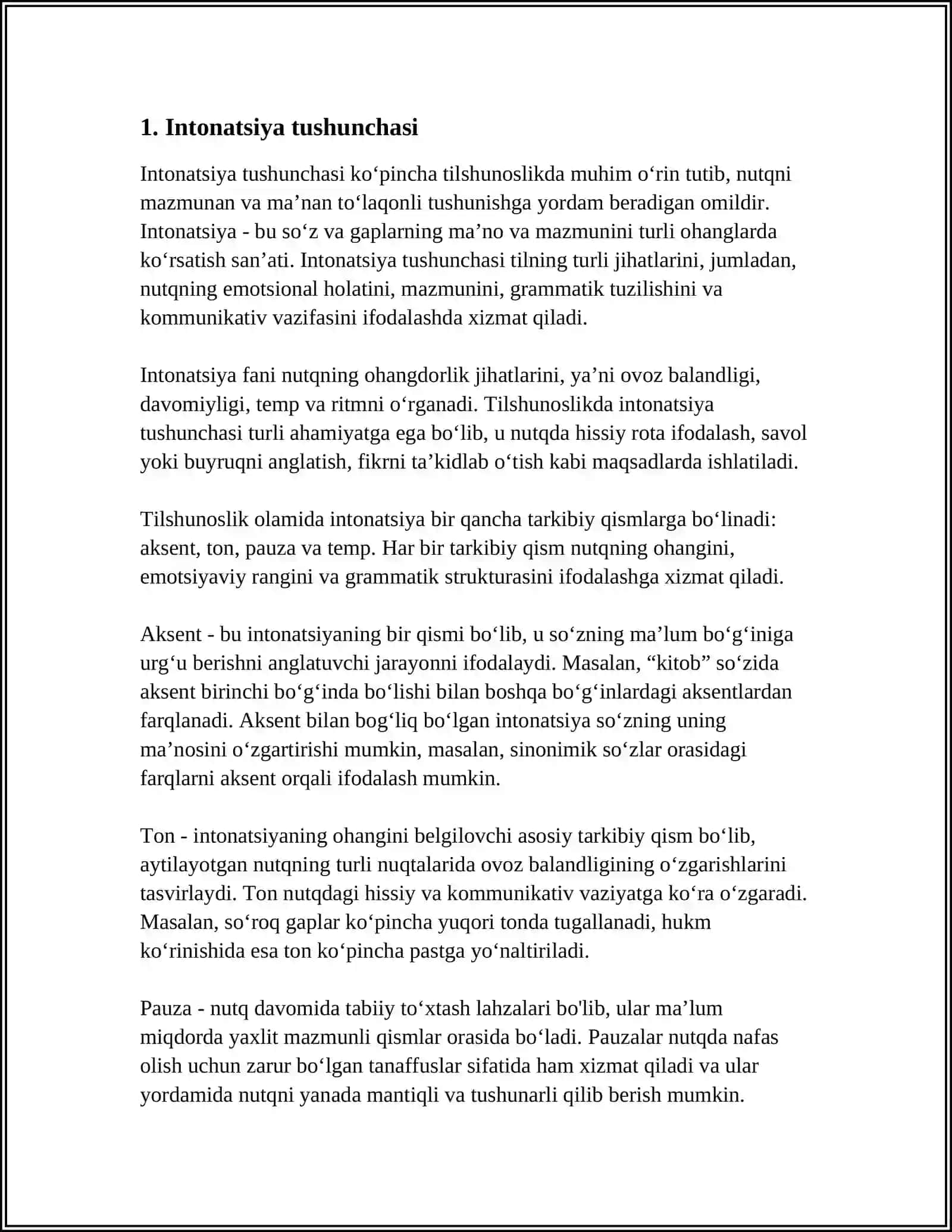 INTONYATSIYA, SO'Z VA GAP URG'USI IFODALI ŌQISH 3