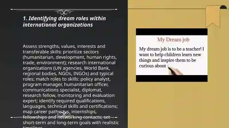 My dream job and cv Preparation international organizations 3