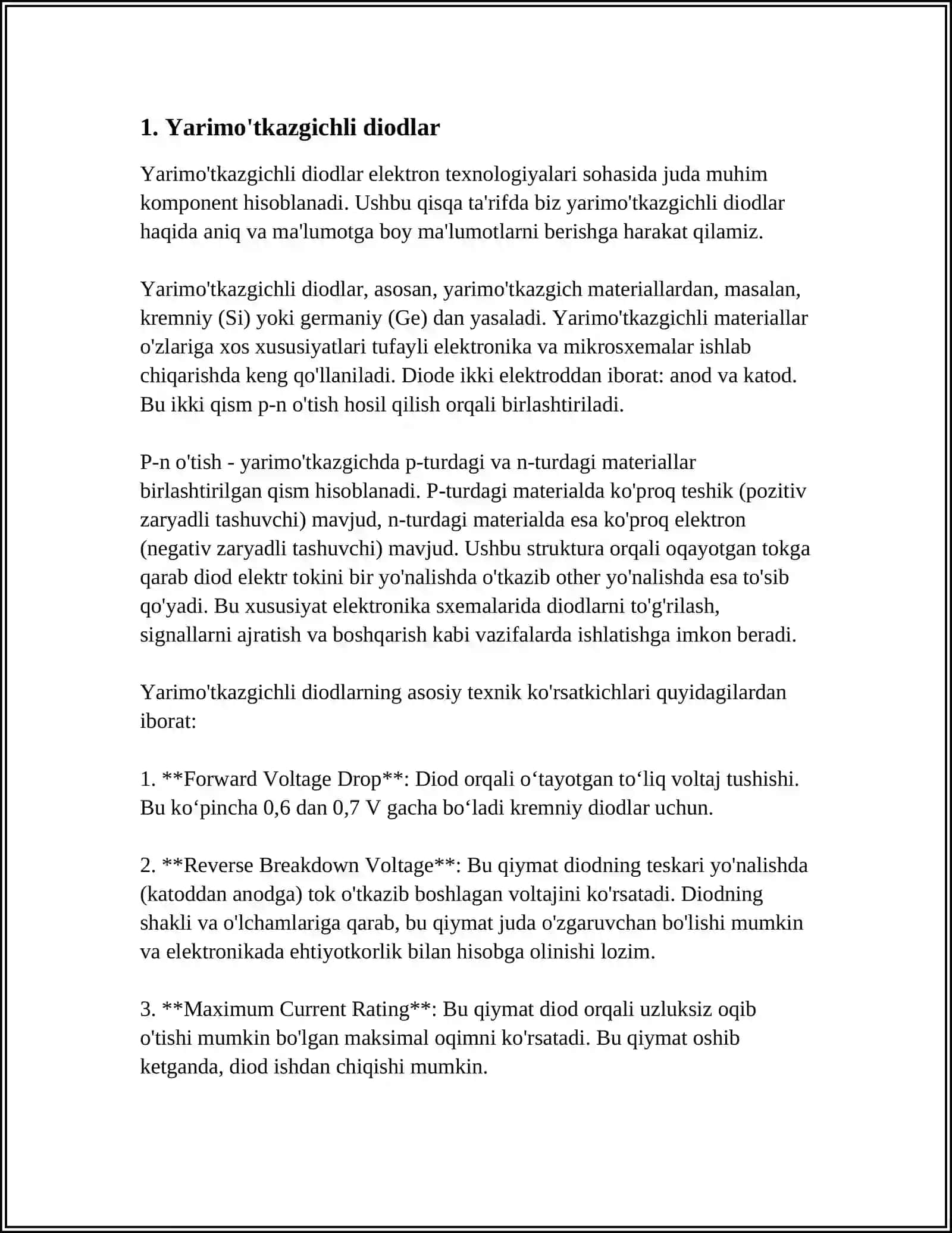 Yarimo'tkazgichli diodlar 3