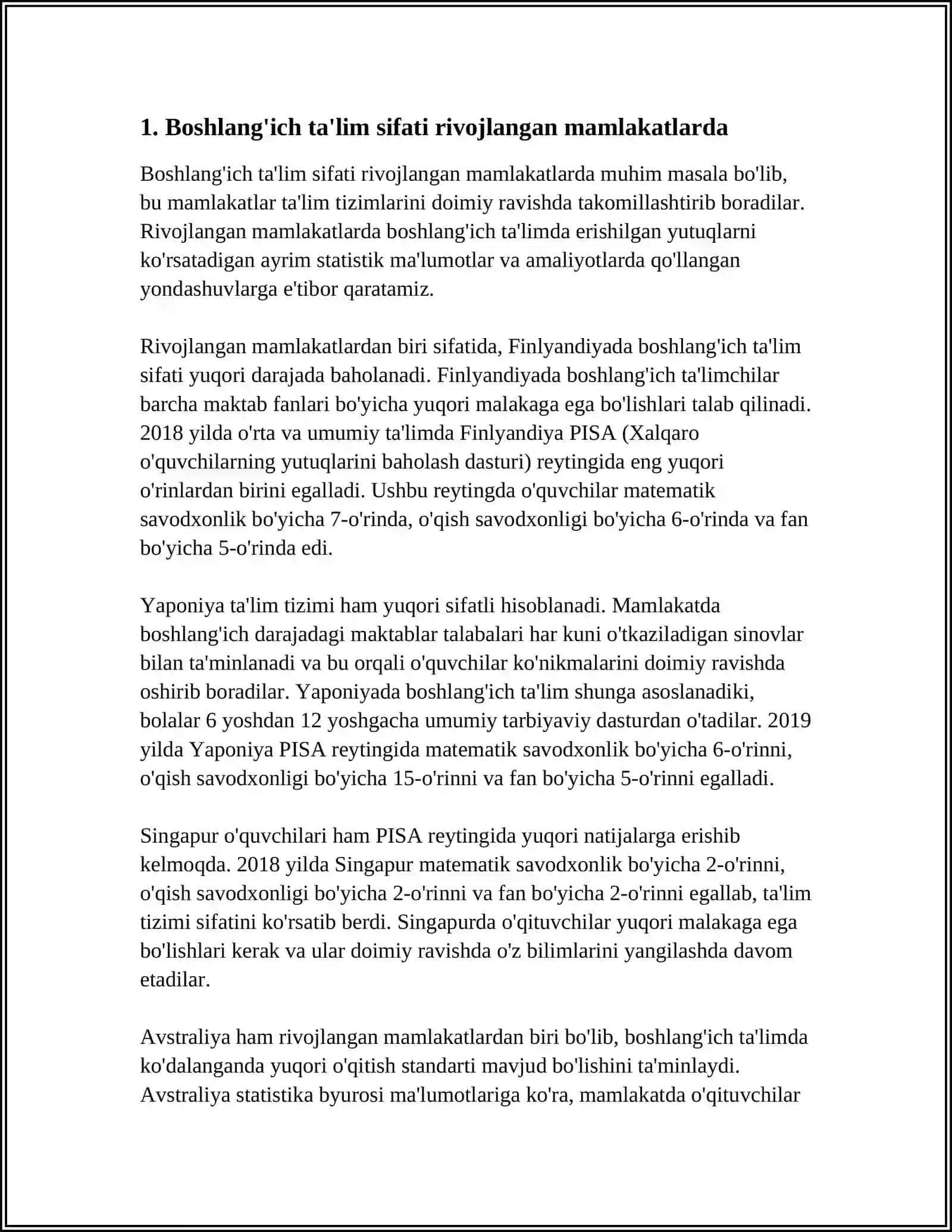 RIVOJLANGAN MAMLAKATLARDA BOSHLANG'ICH TA'LIM TIZIMI 3