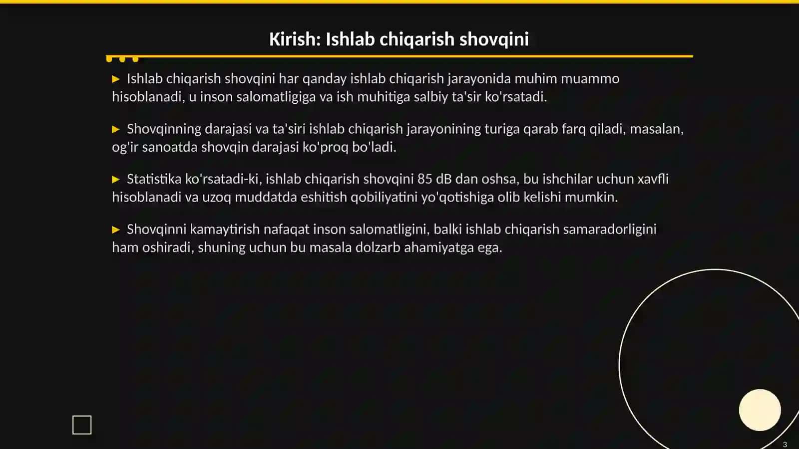 Ishlab chiqarish shovqini: Muammolar va yechimlar 3