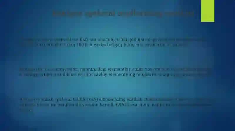 Rentgenospektral usullar. Lyuminescent taxlil 3