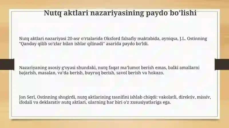Nutq aktlari nazariyasi 3