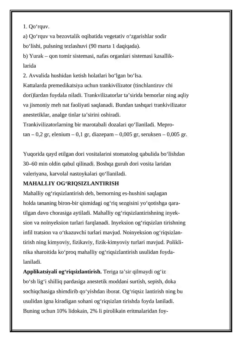 STOMATOLOGIYADA OG'RIQSIZLANTIRISH 3