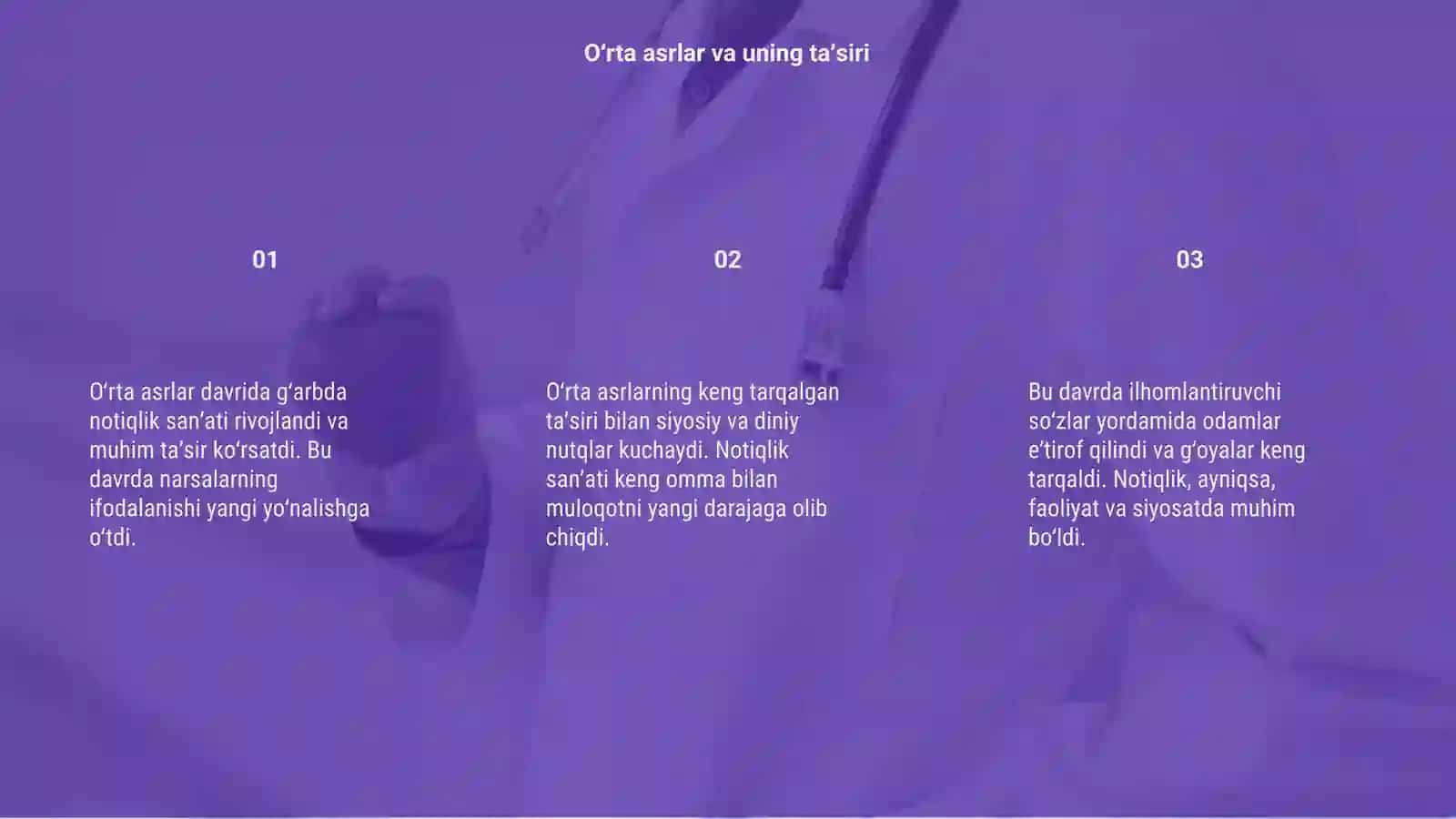 O'rtacha asrlar va g'arbda notiqlik san'ati rivoji 3