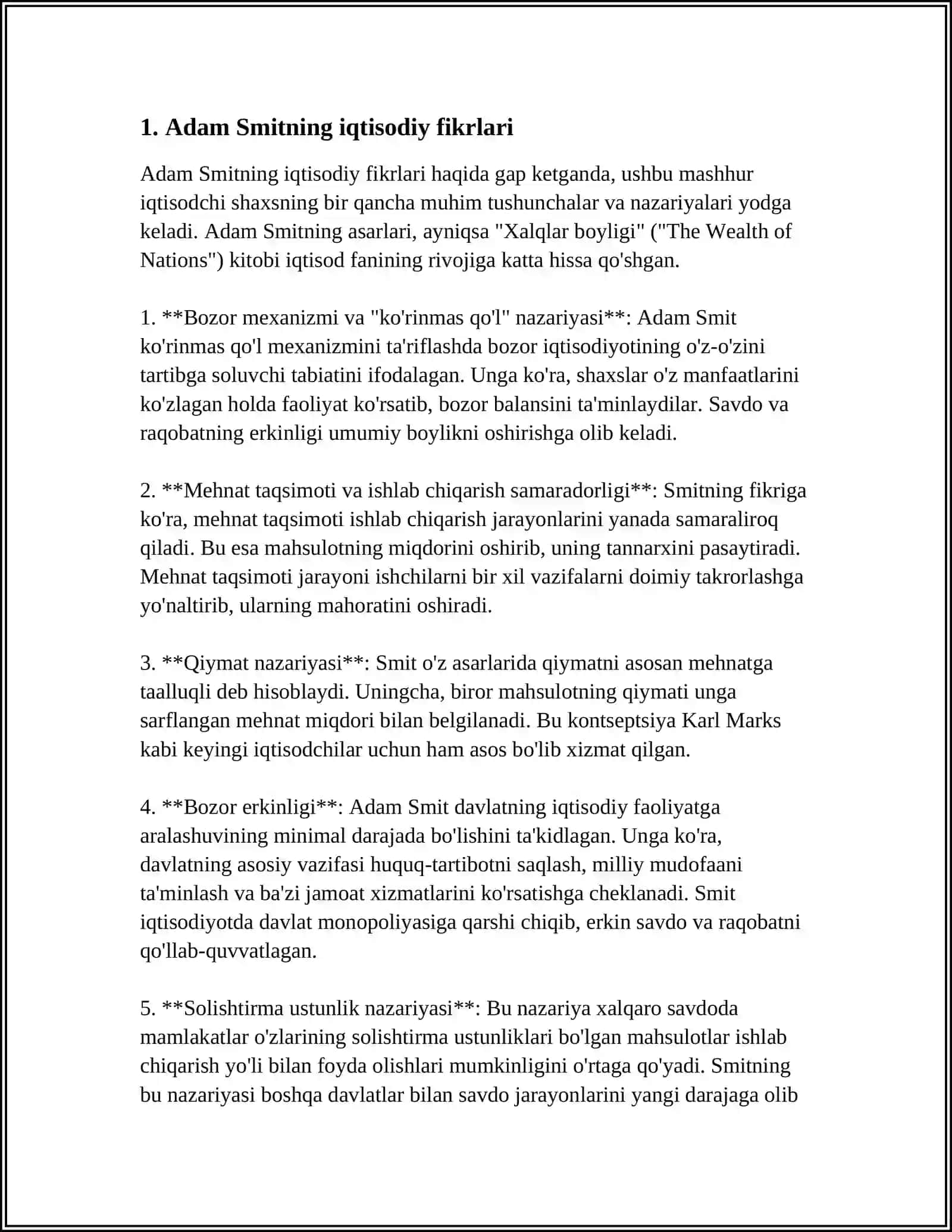 ADAM SMIT IQTISODIYOT TALIMOTI 3