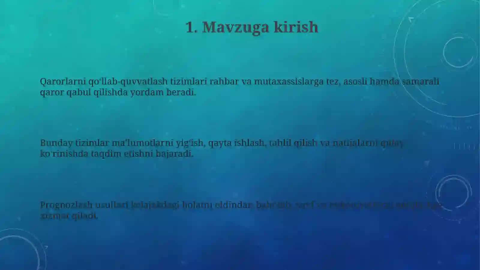 Qarorlarni qo‘llab-quvvatlash tizimlari 3