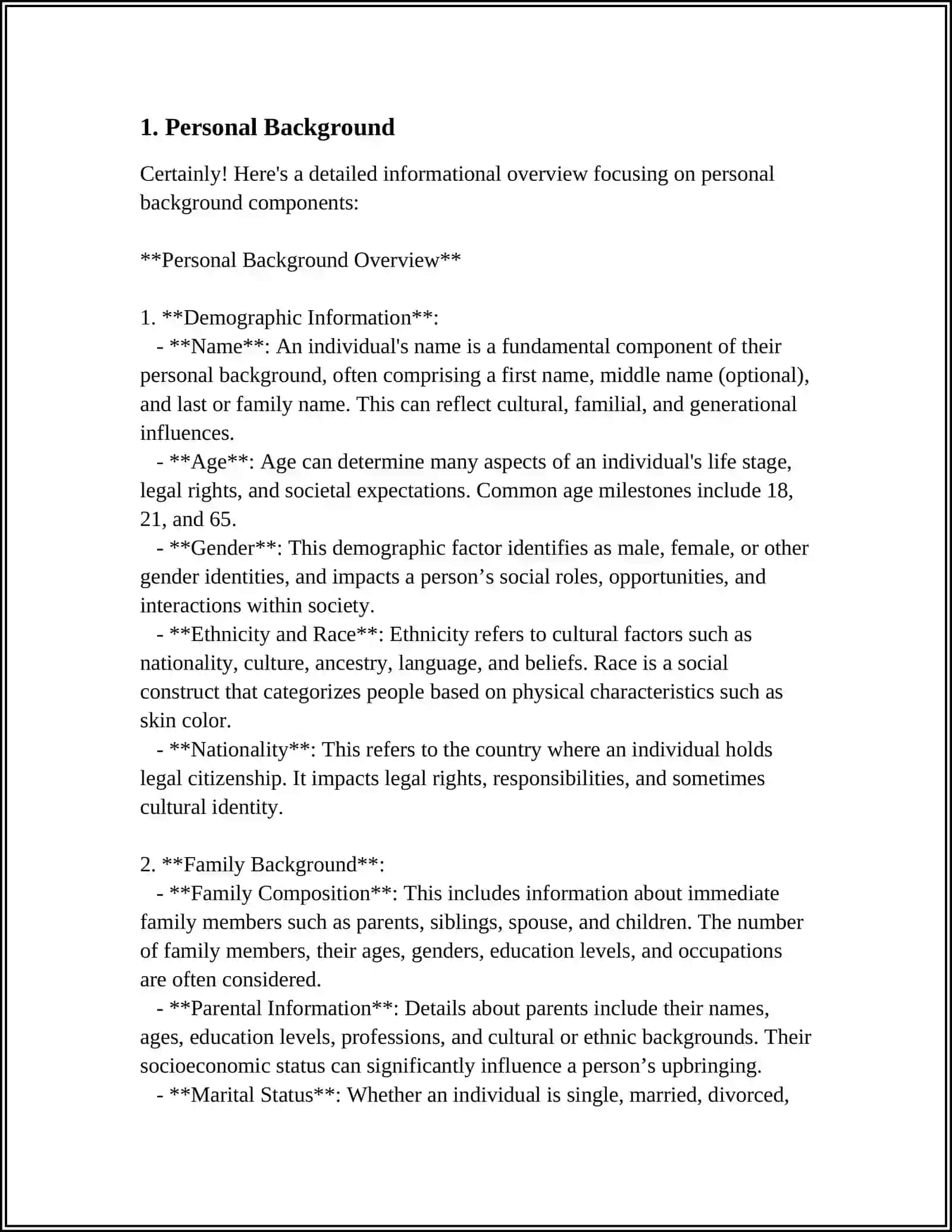Personal Background Overview 3