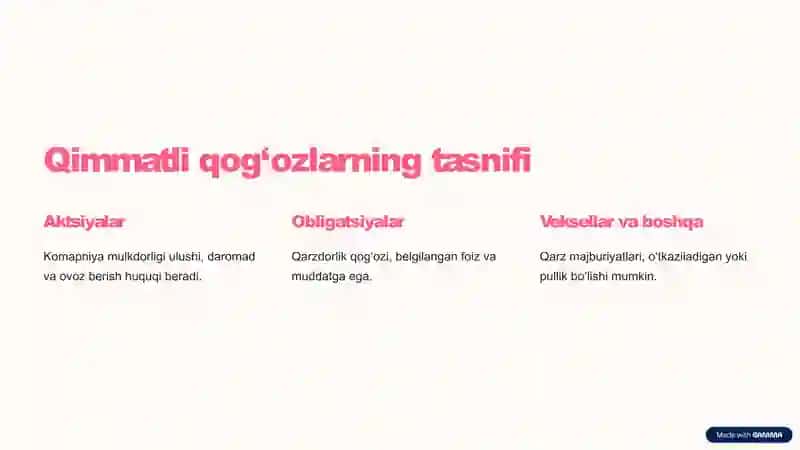 Qimmatli qog‘ozlar 3