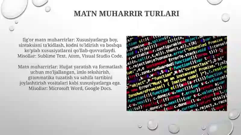 Matn muharrirlari va protsessorlari 3