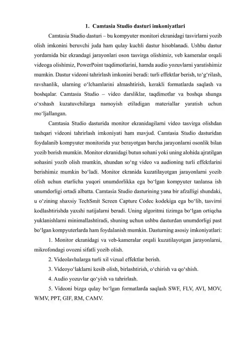 Camtasia Studio, iSpring CamPro, Bandicam va Capture dasturlari 3