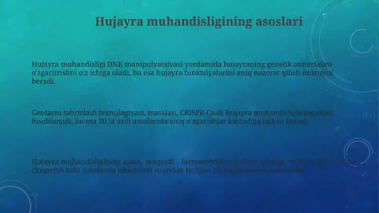 Hujayra muhandisligini qo’llanishi 3
