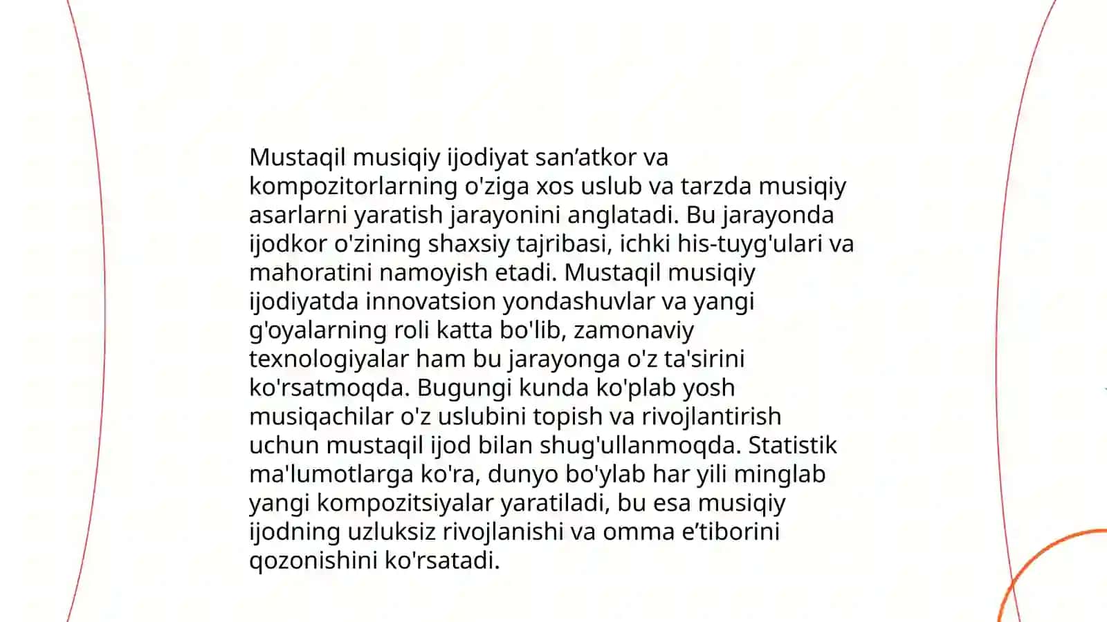 Mustaqil musiqiy ijodiyat 3