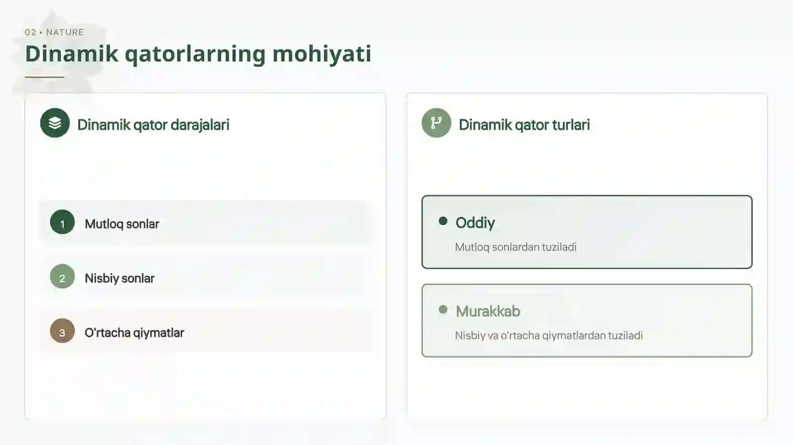 Dinamik qatorlar va ularning tibbiyotdagi ahamiyati 3