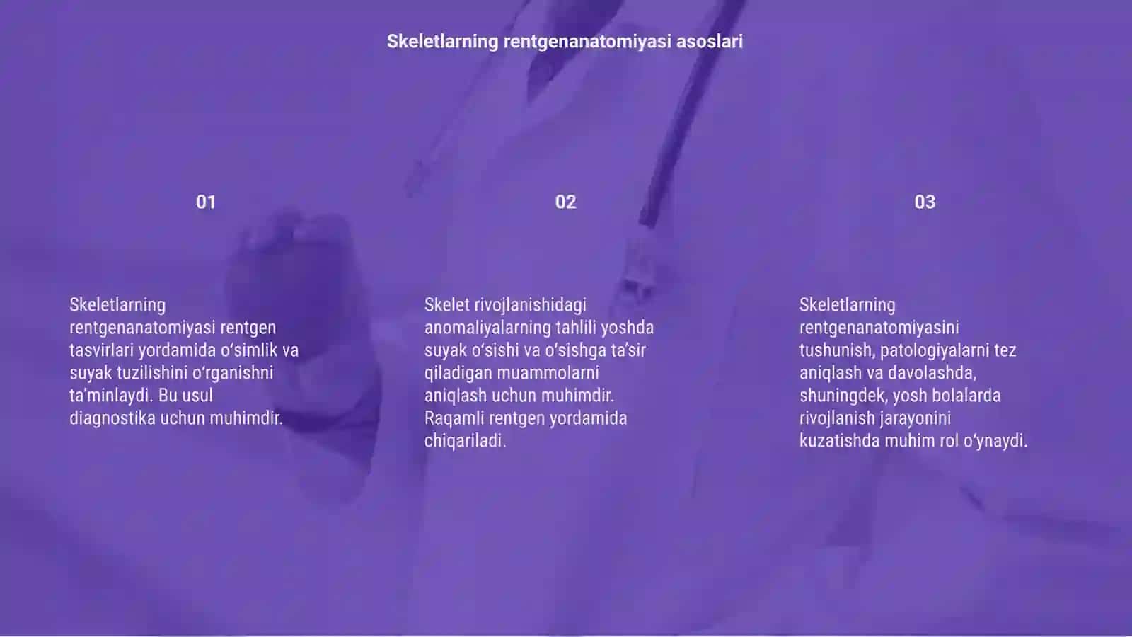 Skeletlarning rentgenanatomiyasi. Skeletning rivojlanish anamaliyalari 3