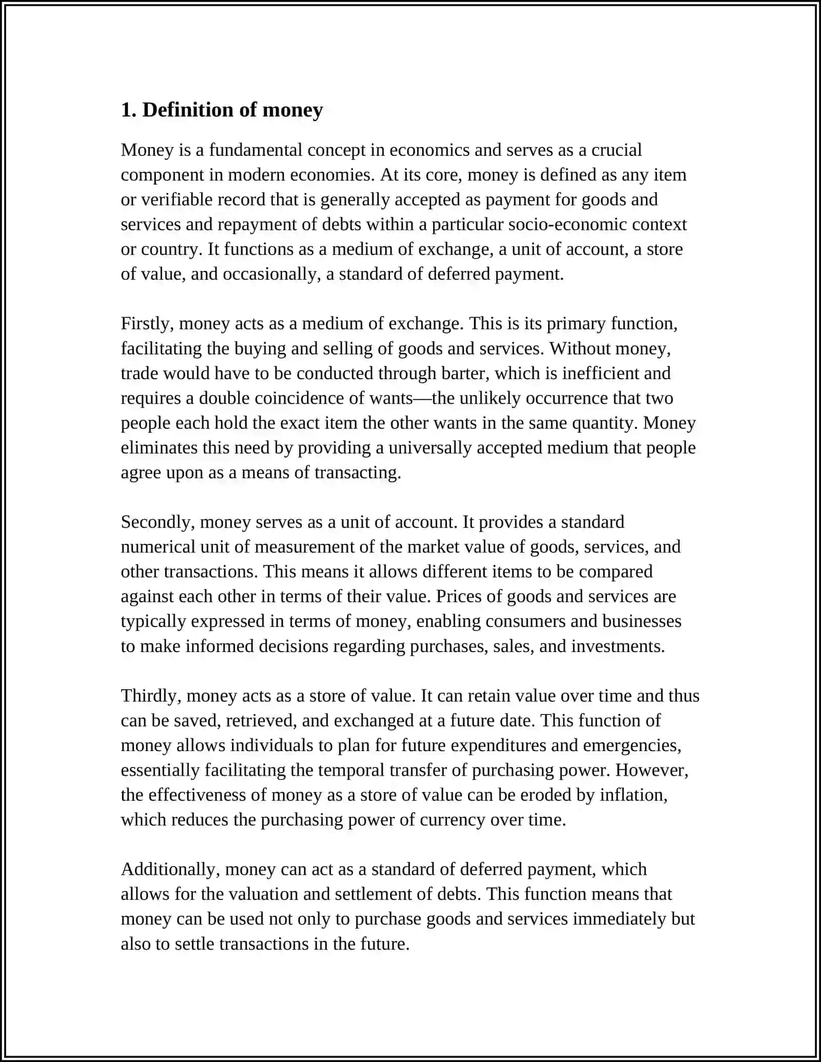 REFERAT Theme: MONEY 2025-2026 3