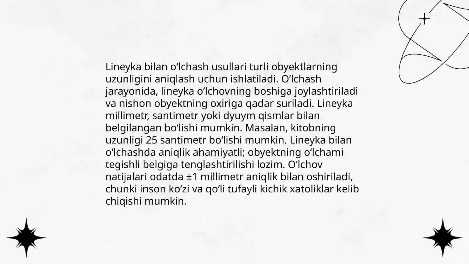 Oʻlchashlarni bajarish metodikasi 3