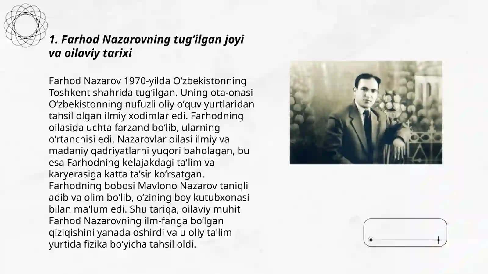 Farhod Nazarovning hayoti va ijodi toʻgrisida 3