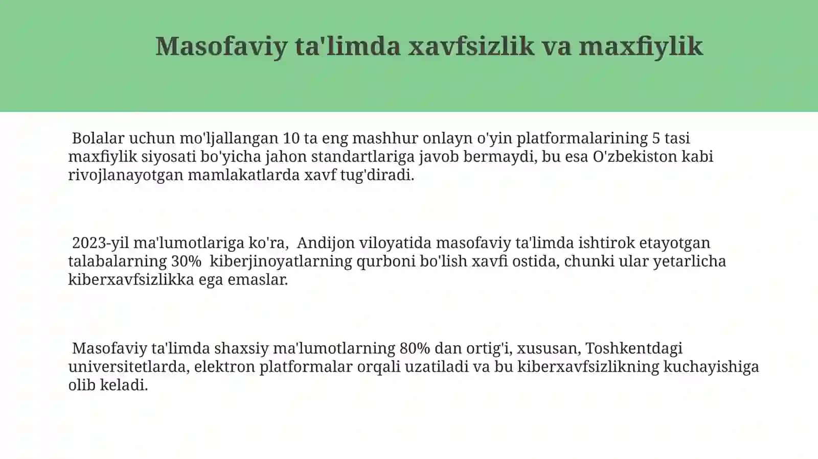 Internetdamaʼlumotqidirish.Internetdanmasofaviytaʼlimnitashkilqilishdafoydalanish 3