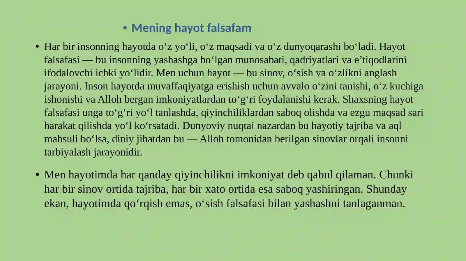 Hayot Falsafasi 3