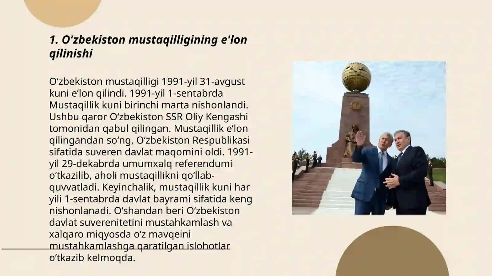 O'zbekistoning Mustaqillik Yillari 1991-yil 3
