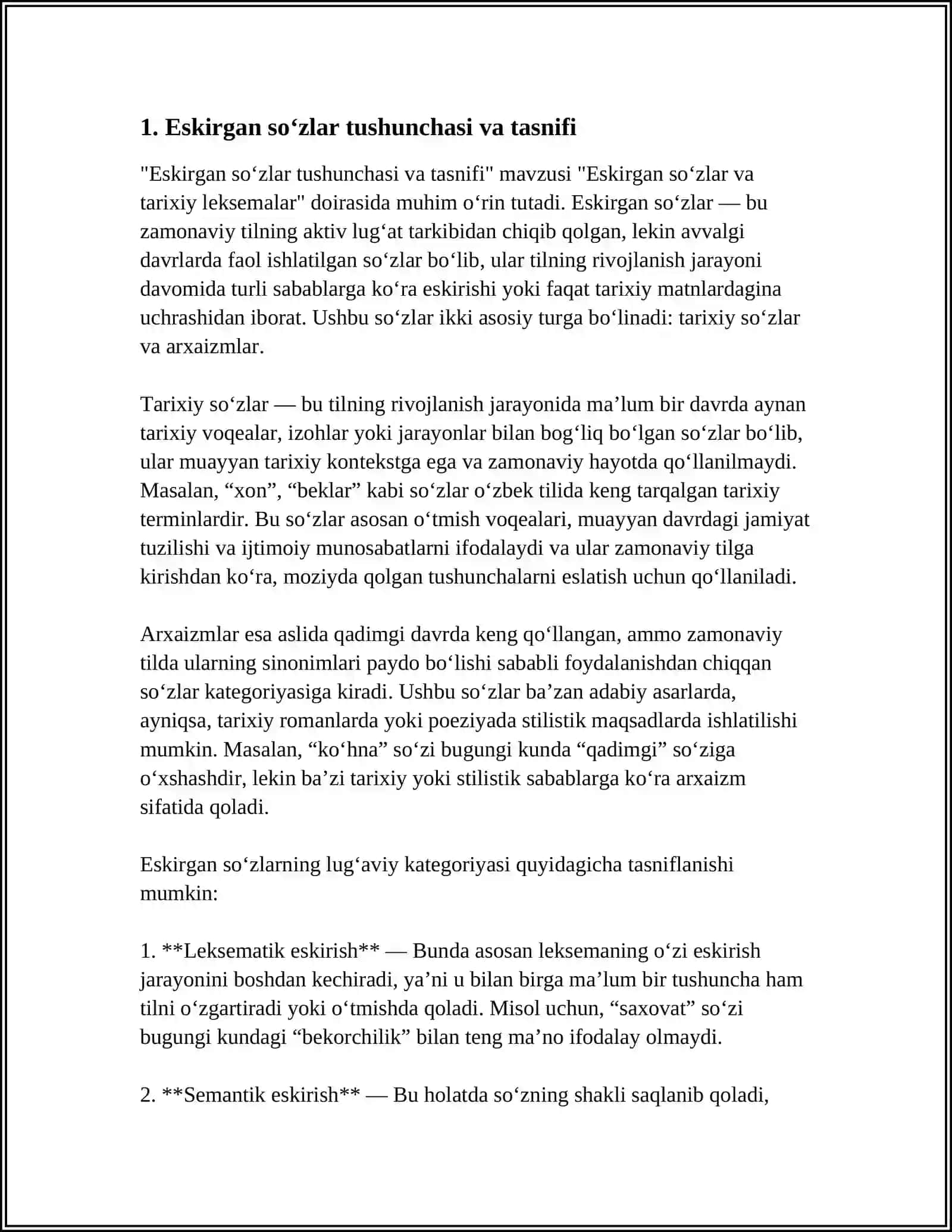 ESKIRGAN SO‘ZLAR VA TARIXIY LEKSEMALAR 3