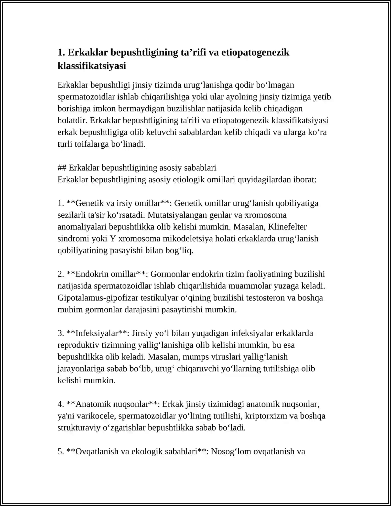 ERKAKLAR BEPUSHTLIGI ETIOLOGIYASI PATOGENEZI 3