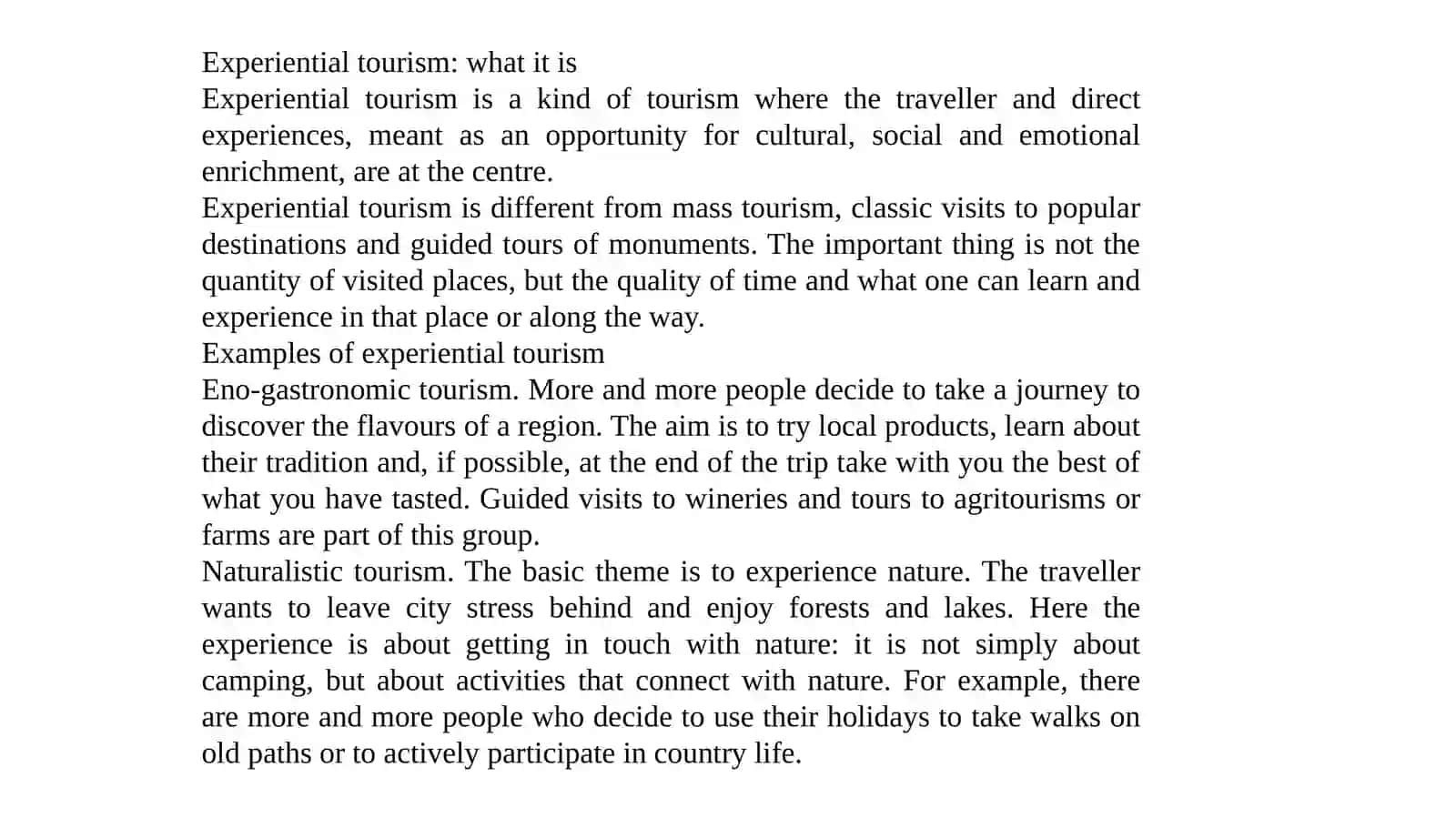 Experiential tourism: what is it? 3