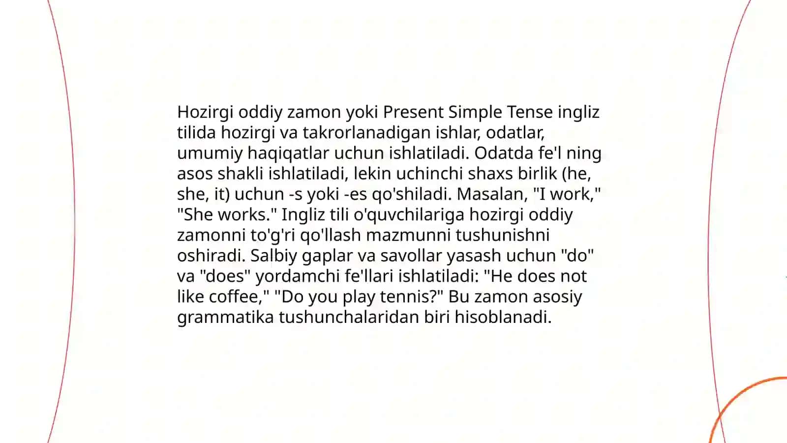 Present Simple Tense in Uzbek 3