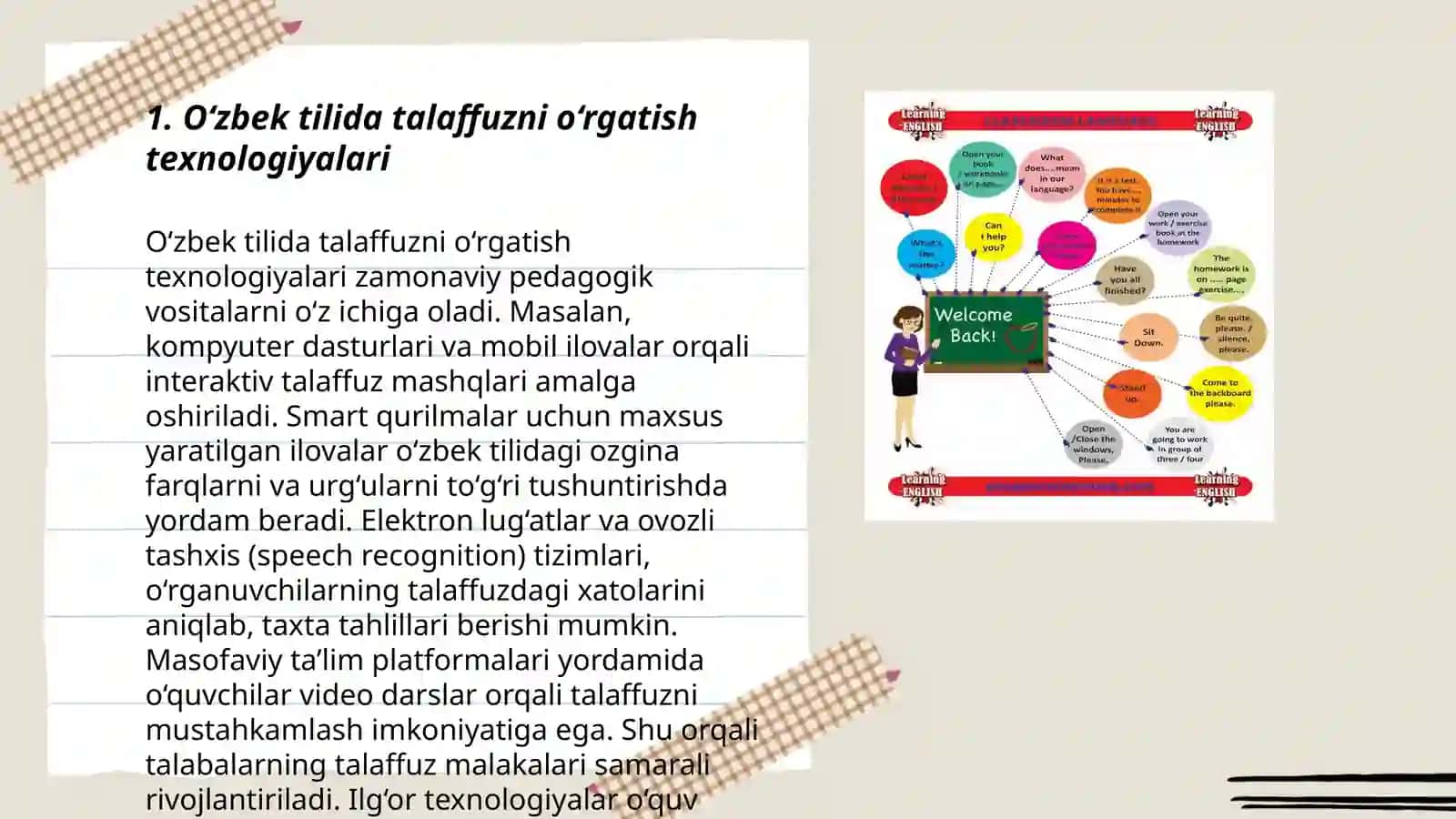 O‘zbek tilida talaffuzni o‘rgatish texnologiyalari 3