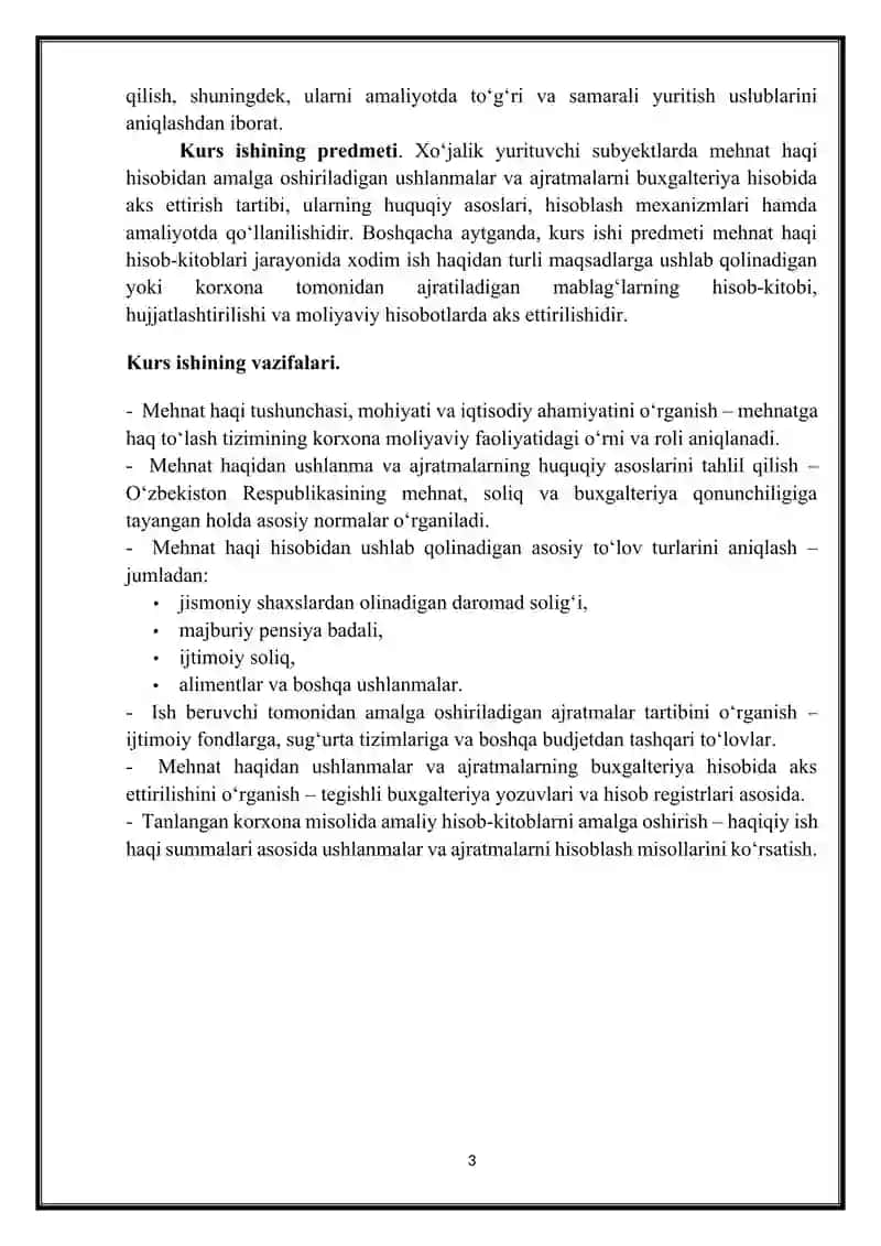 Mehnat haqidan ushlanmalar va ajratmalar hisobi 3