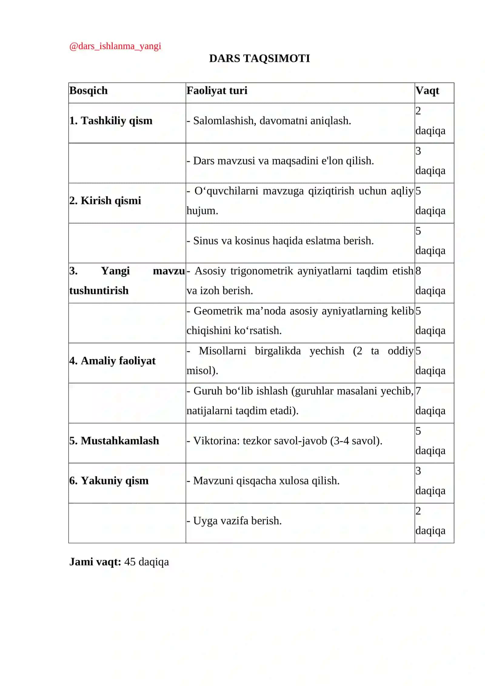 Asosiy trigonometrik ayniyatlar va uning natijalari 3