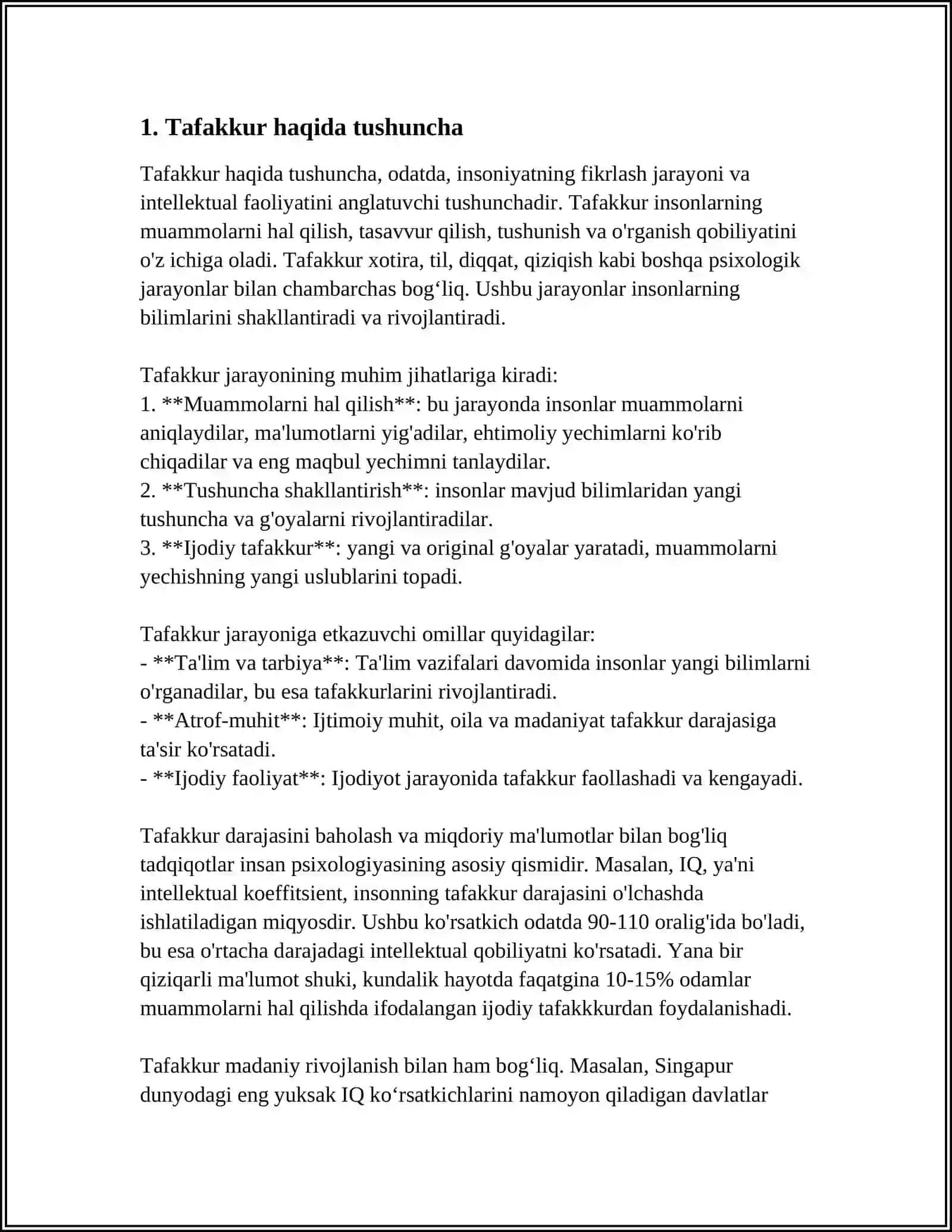 TAFAKUR HAQIDA TUSHUNCHA 3