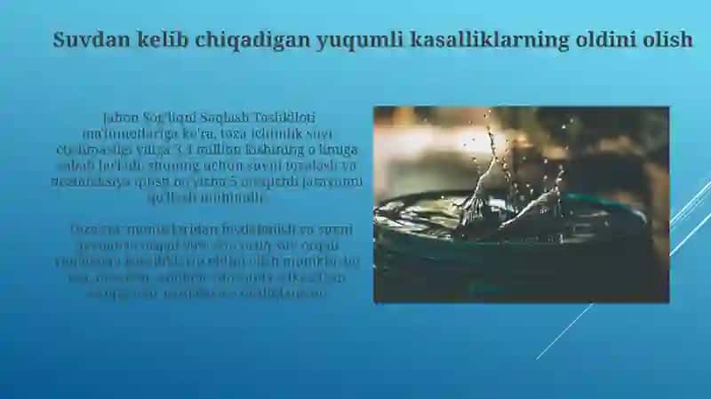 Suvning salomatlik omili ekanligi 3