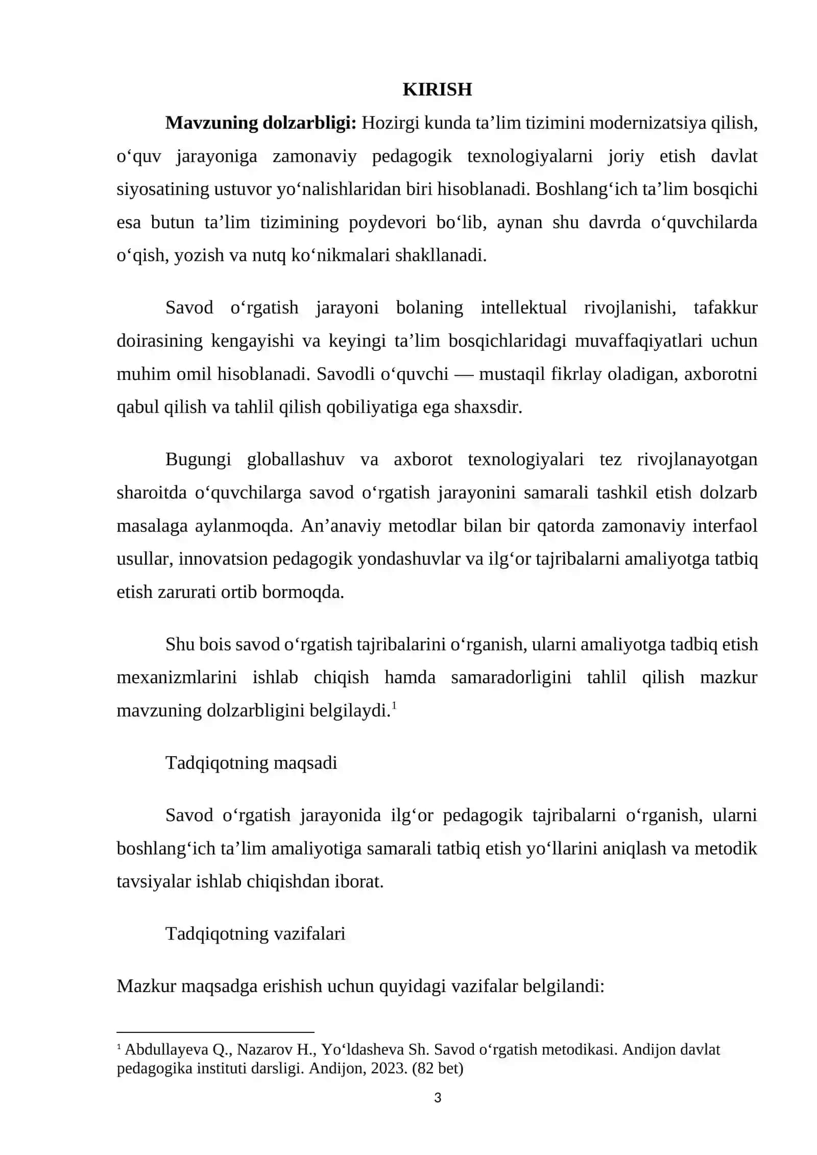 MAVZU: “SAVOD O'RGATISH TAJRIBALARINI TADBIQ ETISH”. 3