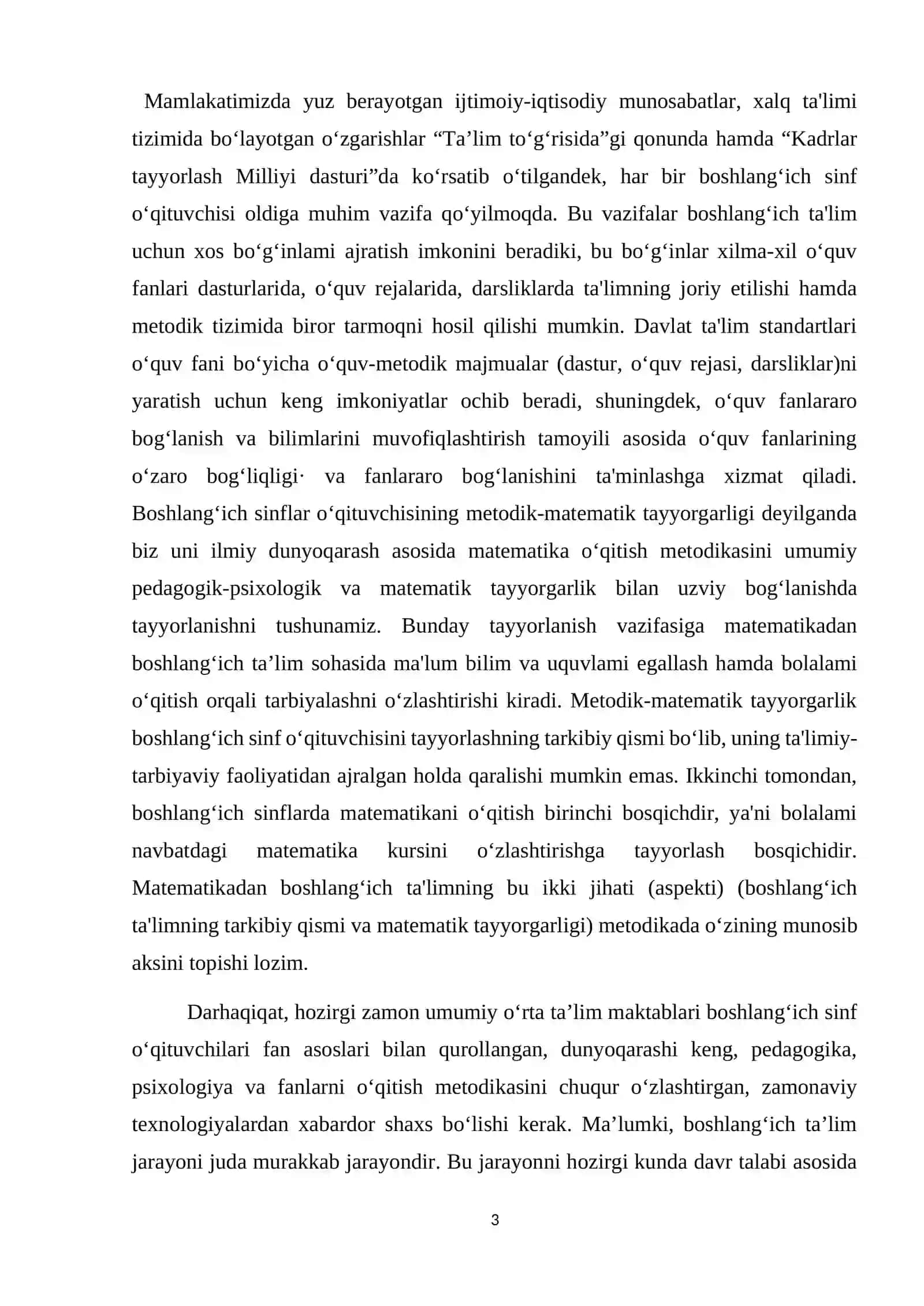 BOSHLANG‘ICH SINFLARDA MATEMATIKADAN OG‘ZAKI HISOBLASHGA O‘RGATISH METODIKASI (3-4-SINFLAR MISOLIDA) 3