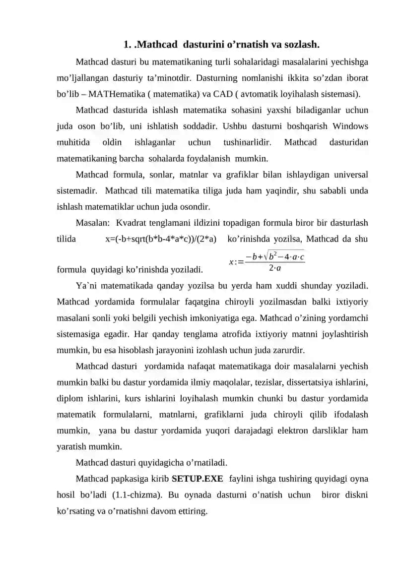 MATHCAD DASTURI HAQIDA TUSHUNCHA 3