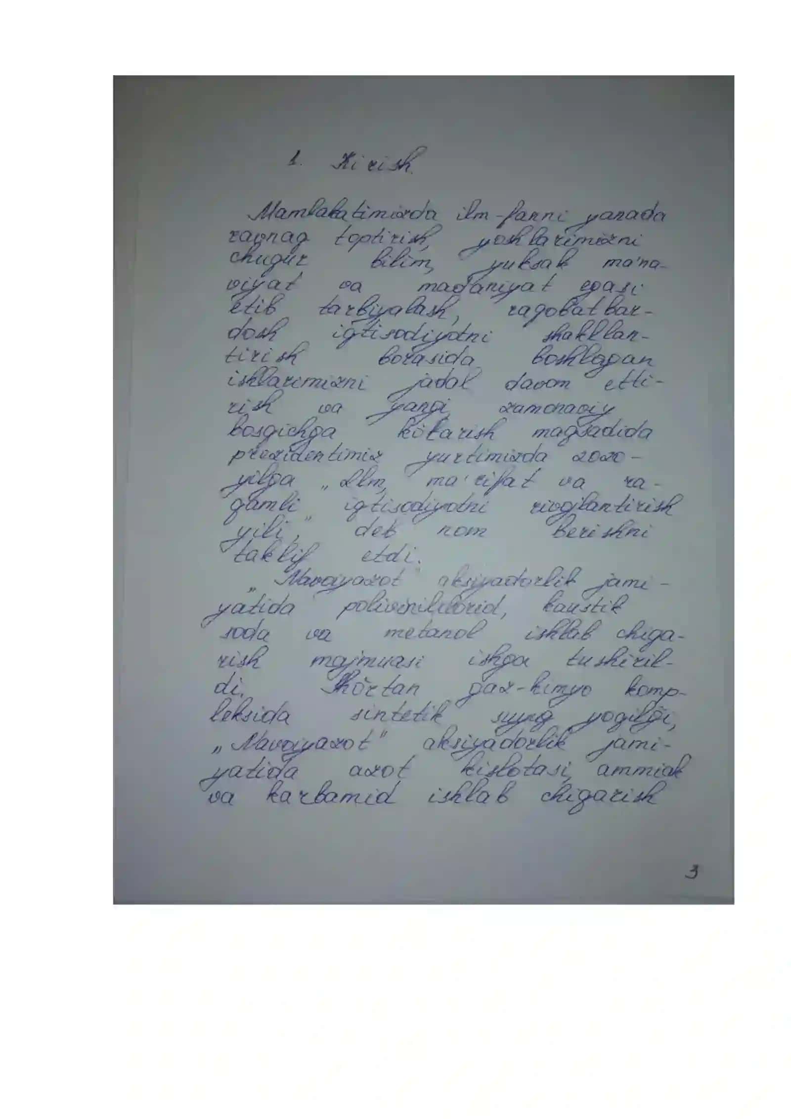 Unumdorligi G=3,7 kg/sek bo'lgan NN4NO3 eritmasi uchun quritish qurilmasi 3